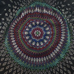 Speed Control Womens 2X Multicolor‎ Leaf Pattern Stretch Cap Sleeve Shirt D-555